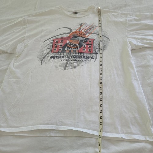 Michael Jordan's Restaurant T-Shirt Vintage Nike XL weiß 90s Chicago Basketball - Bild 8 von 8