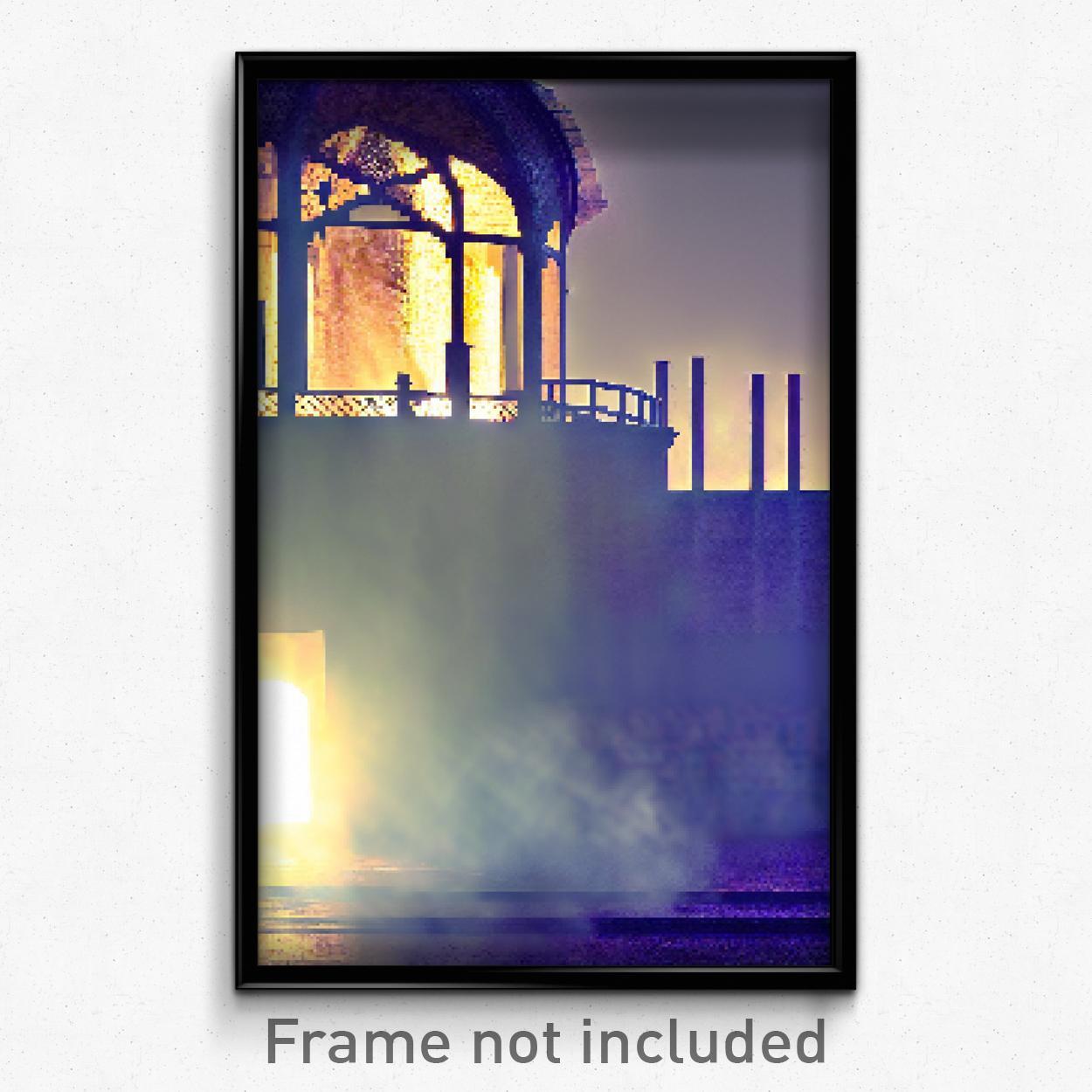 8-Bit Pixel Art Poster - Psychedelic Smoggy Almshouse Video Game Print