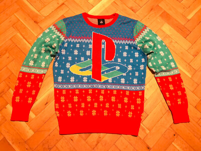Rare Difuzed PlayStation 12 Days of Play Ugly Christmas Sweater Jumper Size S