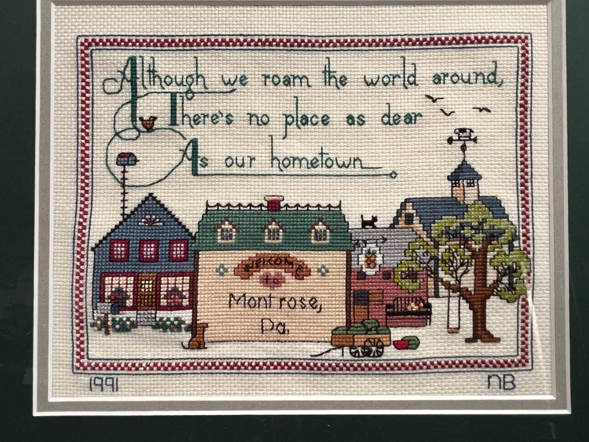 Framed Amish or Mennonite Framed Cross Stitch Montrose PA 13