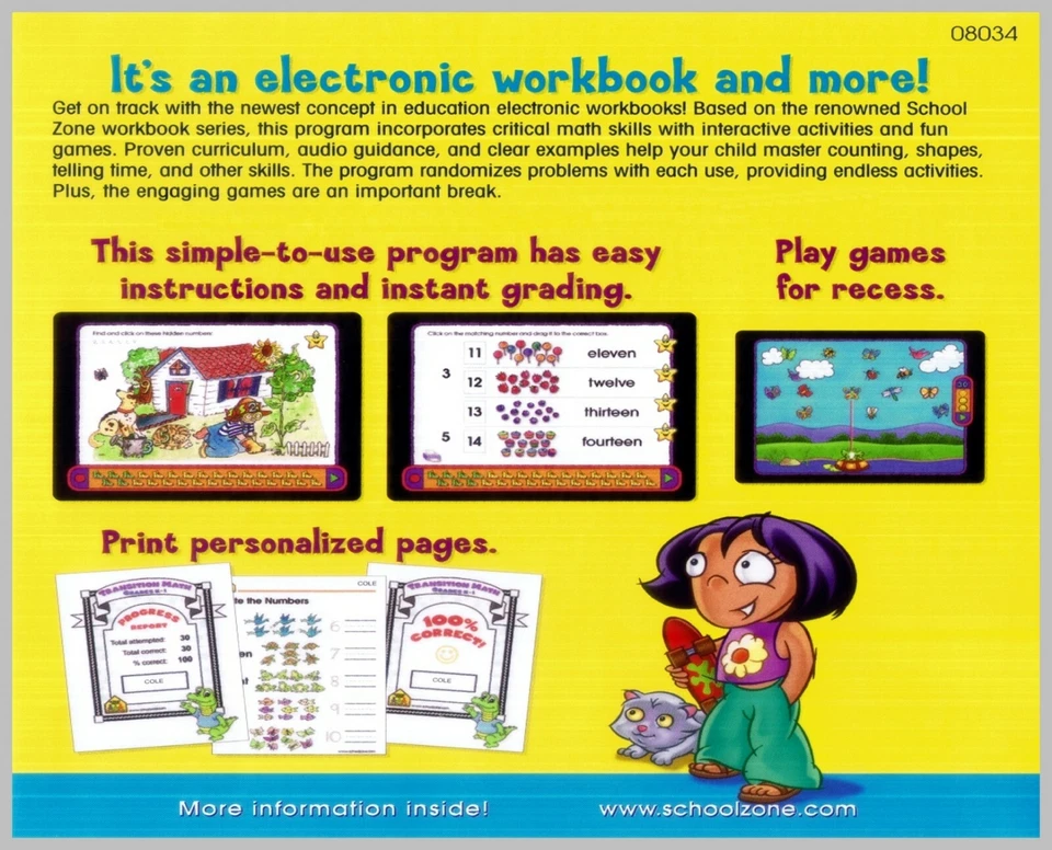 SCHOOL ZONE KINDERGARTEN. 3 BRAND NEW CD-ROM PROGRAMS GRADES K TO 1. - Image 3 of 4