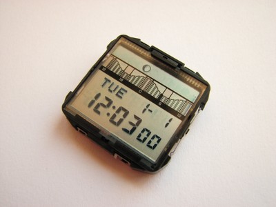 RARE Vtg. Casio FT-100W Fish & Time Moon phase LCD Digital watch 