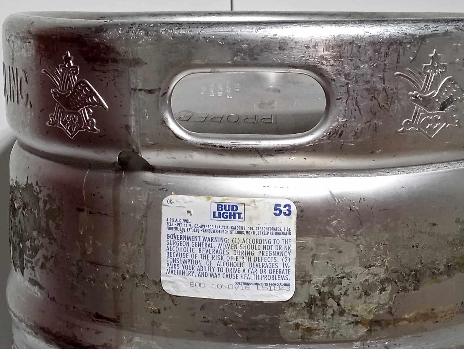 Empty Anheuser Busch Bud Light Keg 1/2 Barrel BIN eBay