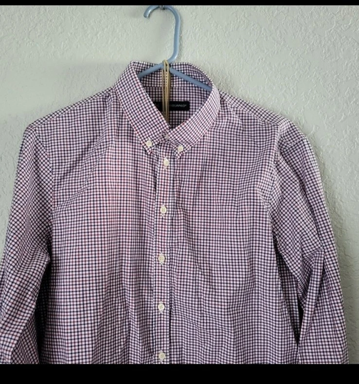 DSQUARED2 Camicia elegante uomo quadri quadri rosso navy bianco sporco Tg IT 50