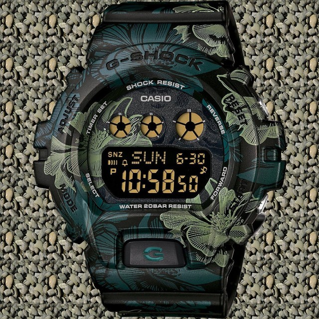 g shock floral green