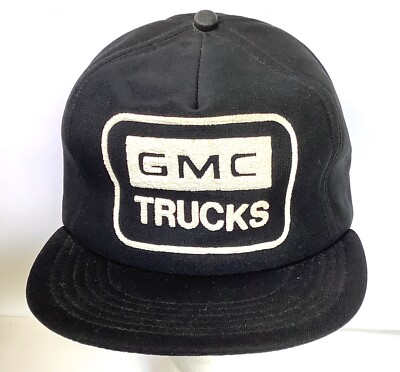 Vtg 70s 80s GMC Trucks Mesh Trucker Hat Puff Print Made In USA One Size Fits All