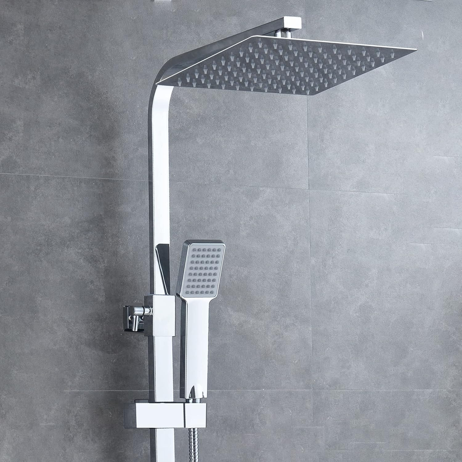 Colonne de douche thermostatique avec mélangeur réglable et douchette multi-jets