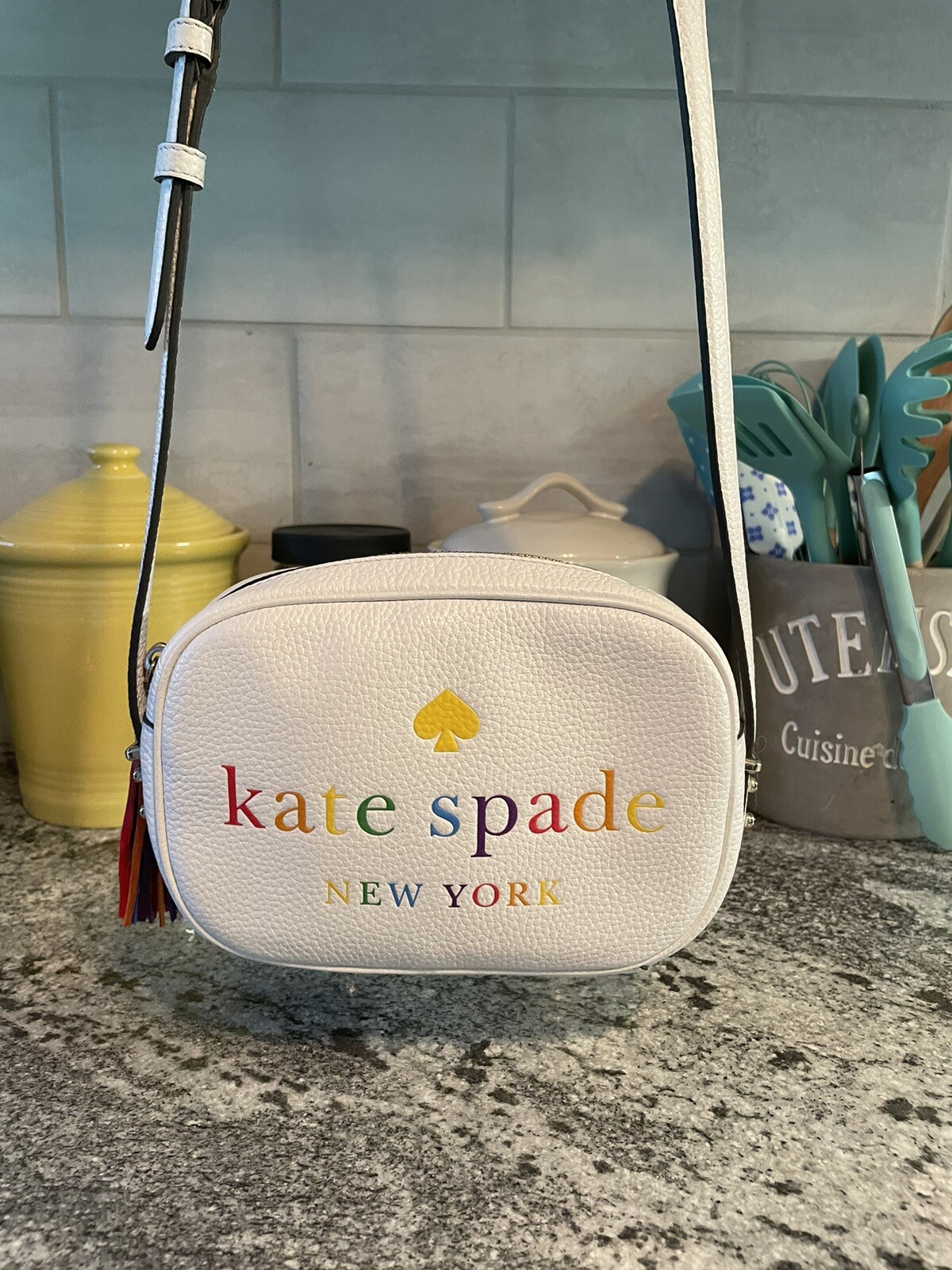 Kate Spade Kourtney Rainbow Logo Camera Bag Crossbody… Gem