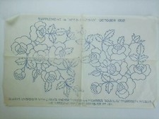 Vintage B&uuml;gelbild Stickerei Transfer - Oktober 1938 - seltener Fund