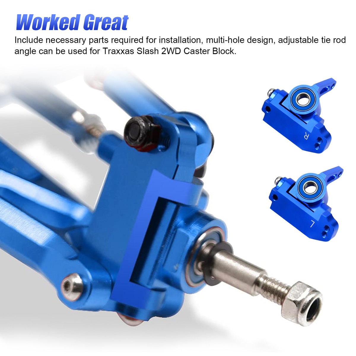 Ieron RC Bloques De Dirección De Aleación Para Traxxas 1/10 2WD – Pieza De Repuesto 3736, Par En Azul Marino Accesorio Coche Radio Control