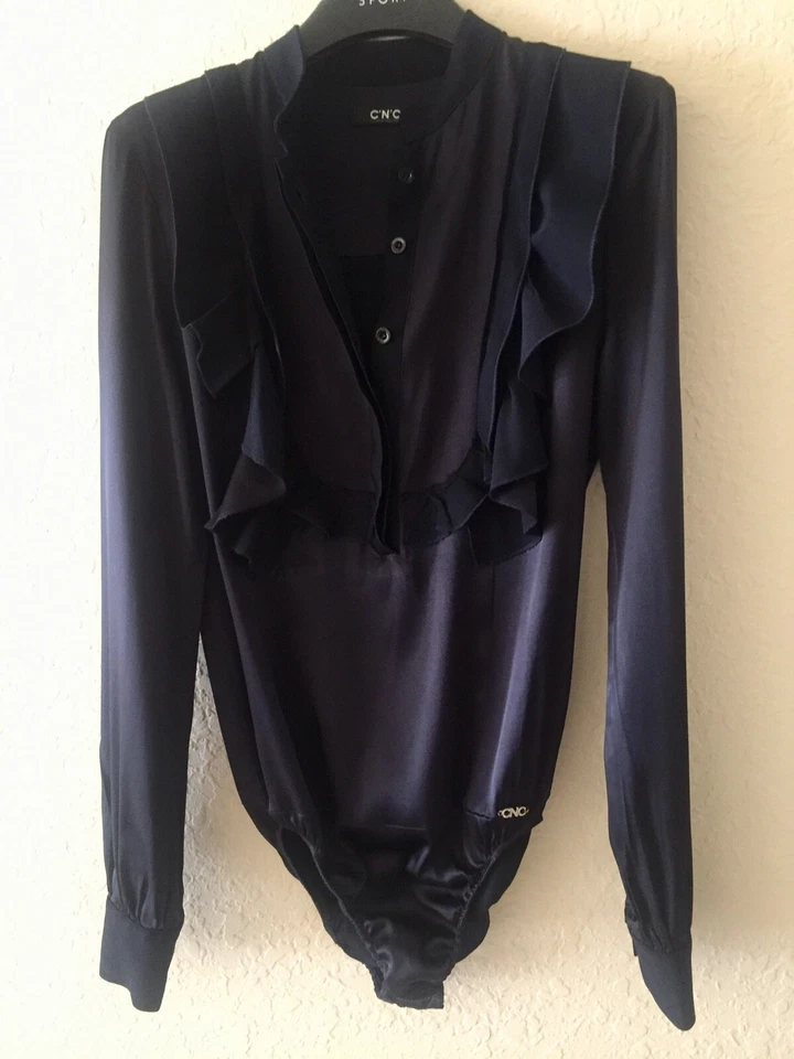 Nuevo Para Mujer’s DISFRAZ NACIONAL C’N’C Elástico Body Camisa Manga Larga Top Talla S Foto 3 de 4