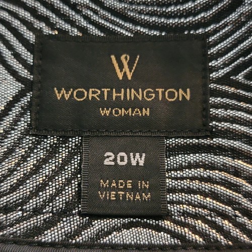 Worthington Skirt Women 20W Knee Length Sliver Black Metallic Party Holiday - Picture 5 of 7