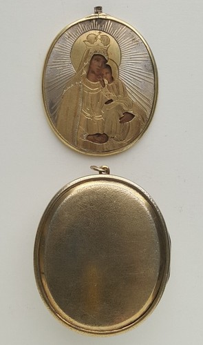 Antique Estonia  Silver-gilt Cased Travel Icon 