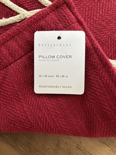 Pottery Barn Christmas Merry Lumbar Pillow, Red, 14”x20” - Picture 2 of 11