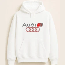 Audi Motorsport Red Rings Logo Graphic Pullover For Car Fans Unisex Hoodie