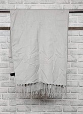 Pashmina Cashmere and Seta Grey Scarf with Tassels