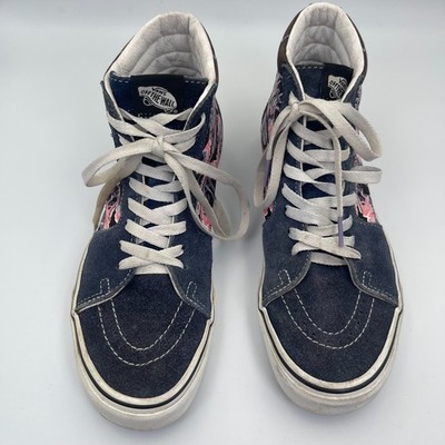 Vans Sk8-Hi Zap Mens 7.5 Womens 9 Skull Graphic Skate Shoes Black