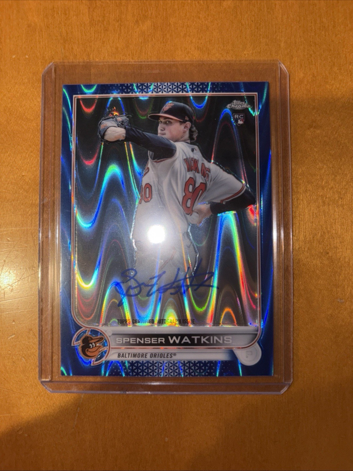 2022 Topps Chrome Rookie Blue RayWave Refractor /150 Spenser Watkins Auto RC