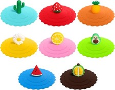 8-Piece Silicone Glass Cover, Silicone Lid for Drinking Glasses, Silicone Dri...