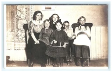 1904-1918 Real Photo Postcard of Family in Anita, Iowa with AZO Stamp Box