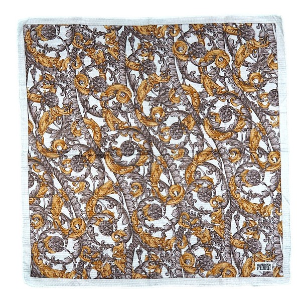 Gianfranco Ferré Kerchief Halstuch mit Blumen Schnörkel Design Made In Italy