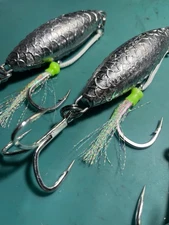 Eddy Bomb Bluefin Tuna Jig 16 Oz/Ounce BKK Hooks Glow W/Leader Rigged Eddie Lure