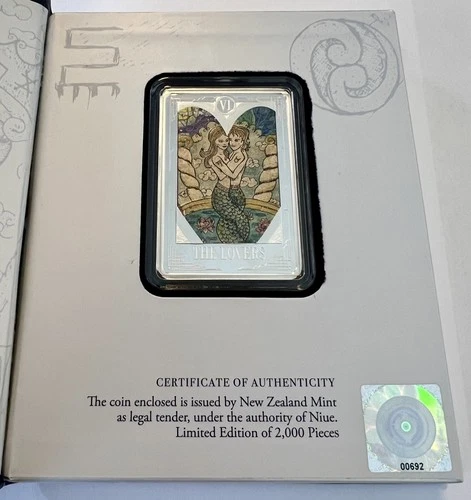 2022 Niue Tarot Cards VI The Lovers - Colorized Proof 1 oz Silver #0692