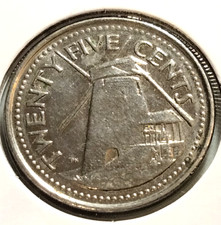 2008  Barbados 25  Cents  Coin - KM#13 -     (IN#16796) - Combined Shipping