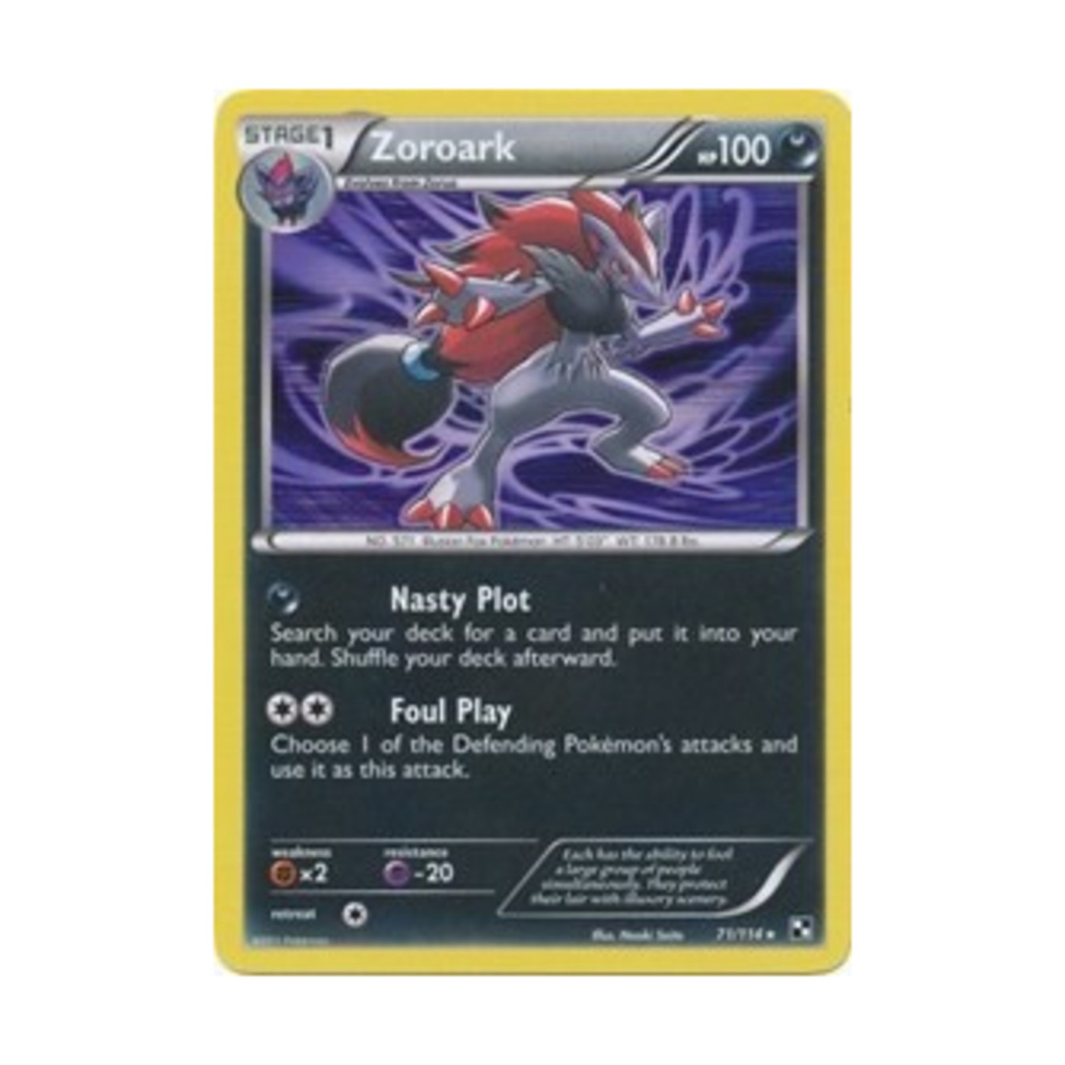 Pokemon Pokemon Black & White Zoroark (HR) #71 (Reverse Holo) NM