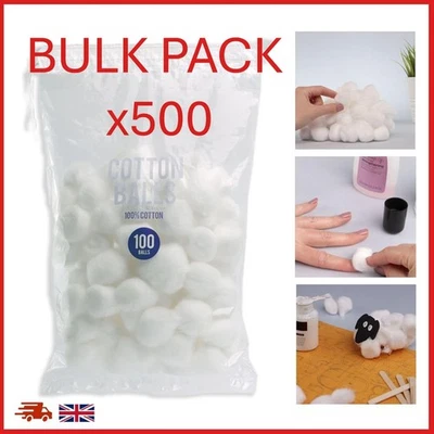 x500 Pack I Divichi Cotton Wool Balls I Make-up I First-aid I Skincare I Nails