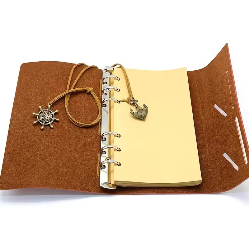 Винтажный кожаный журнал заправляемый ноутбук морской компас якорь подарок путешествий - Изображение 3 из 4