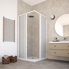 HD CASA Box Doccia Angolare a Soffietto in PVC Modello Paola, Doppia Anta Revers