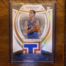 Nikola Topic 2024-25 Panini Immaculate Remarkable Rookie Jerseys Gold /10