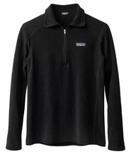 Patagonia Women  s Black Micro Fleece 1/4 Zip Pullover Medium