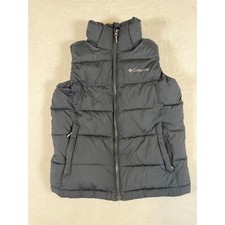Columbia Omni-Heat Puffer Vest Kids Small 8 Black Quilted Full Zip Sleeveless