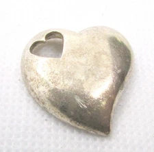 925 Sterling Silver Large Floating Heart Slide Pendant 25x23mm~ 4.9g