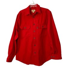 Y2K Woolrich Expedition Overshirt Jacket Size Medium Red 100% Cotton