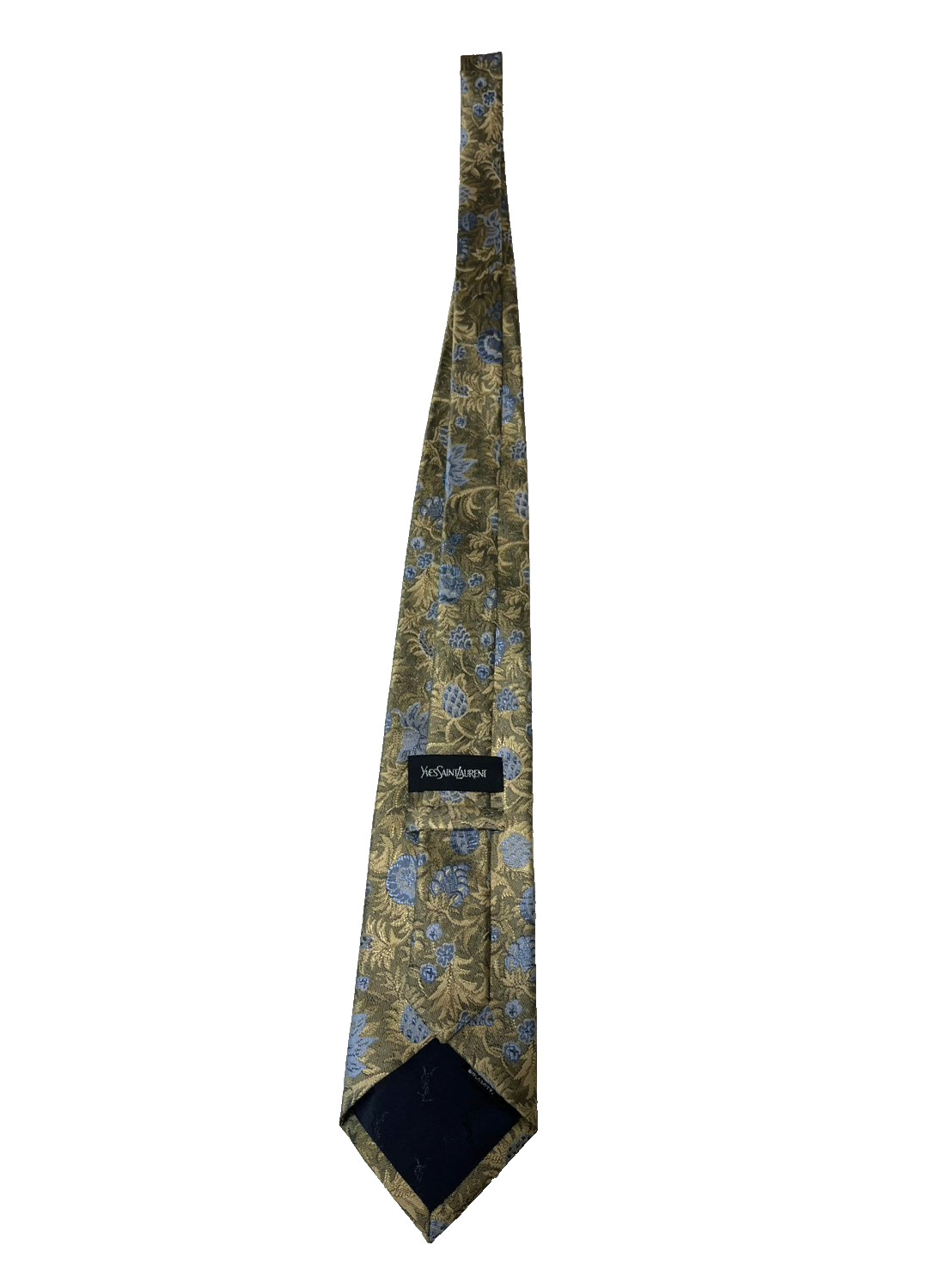 YSL Yves Saint Laurent Silk Tie Gold  Rare Vintage Made in Japan Used -Very Good image 8