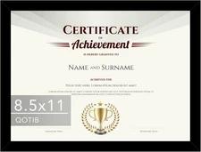 8.5 by 11 Picture Frame Black for Document Certificate Diploma 8.5x11 inch, Wood