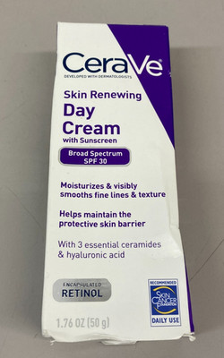 CeraVe Skin Renewing Day Cream SPF 30 1.76 oz Retinol & Ceramides NEW Exp. 12/25