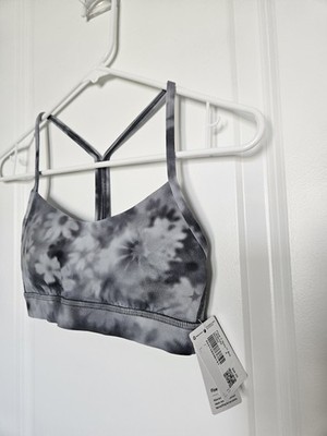 NWT Lululemon Flow Y Nulu Bra Meadow Haze Gray Multi Women's Size 4 A-C Cup