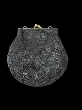 Vintage La Regale Beaded Clam Shell Evening Bag - Missing Chain