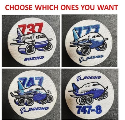 B747 AND MORE AIRCRAFT IRON ON PATCHES BOEING - CHOOSE THE ONES YOU WANT