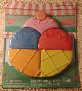 Ice Cream 6-Piece Puzzle Chalk Set New