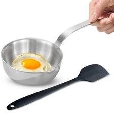 Mini Egg Pan 304 Stainless Steel Omelet Pan 5.1Inch Sauce Pan Mini Skillet fo...