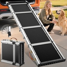 Extra Long 71  Dog Ramp for Car with Adjustable Head, Folding Pet Ramp for