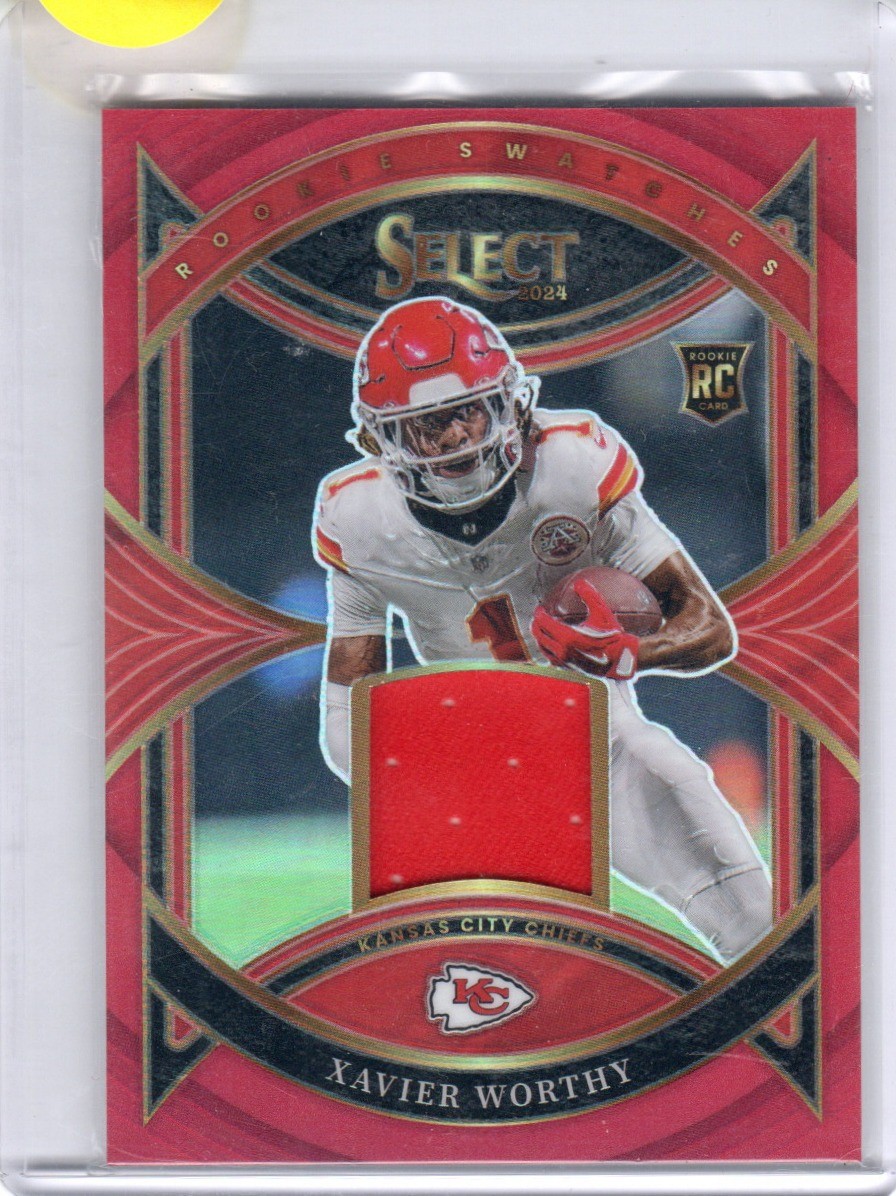 2024 Panini Select #RS-XWY Xavier Worthy Rookie Swatches Red Prizm