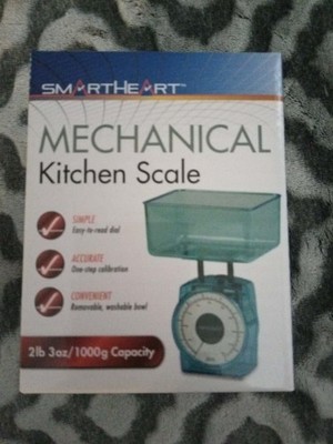 mechanical kitchen scale 2 lb 3 oz / 1000g capacity easy to read in lbs,oz,g,ml