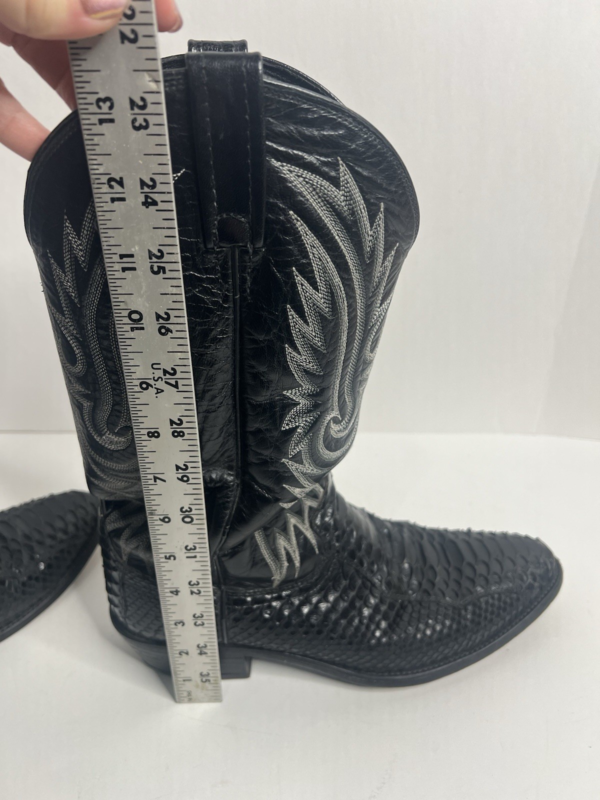 Rare Dan Post Python Snake Skin Boots Cowboy West… - image 13