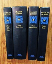 Set of 4 Vintage Charles Dickens Book Classics Hardcover Nelson Doubleday GOOD